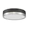 Z-Lite Algar Flush Mount, 1-Light, 12 In.W x 3 In.H, Matte Black + Brushed Nickel/Frosted 1006F12-MB-BN-LED - alternate 2
